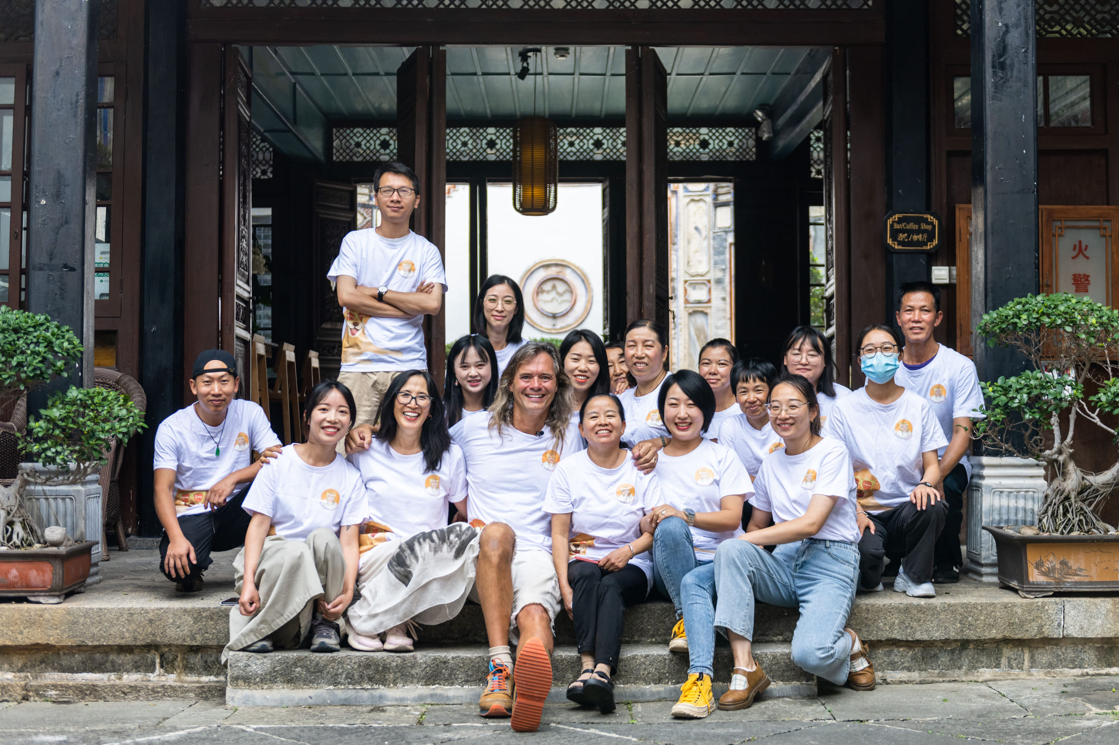 Brian Linden, Jeanee Linden, and team members in Xizhou, Yunnan Province