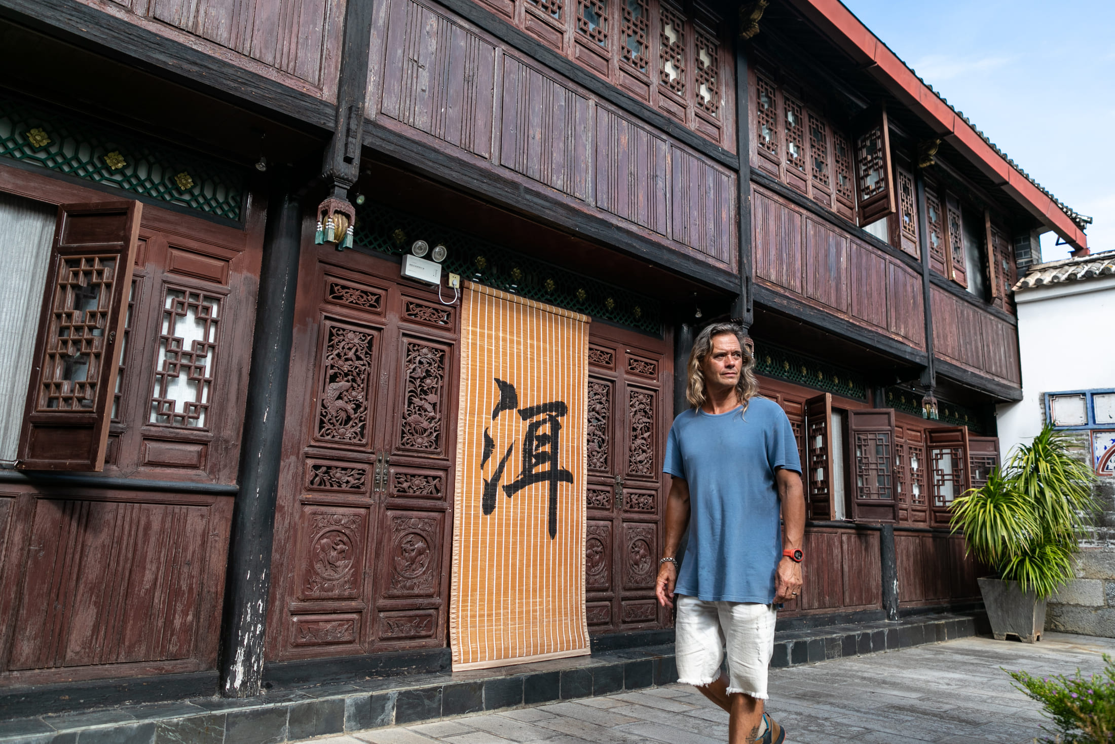 Brian Linden inside the Linden Center in Xizhou, Yunnan Province